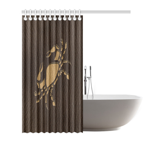 Leather-Look Zodiac Cancer Shower Curtain 72"x72"