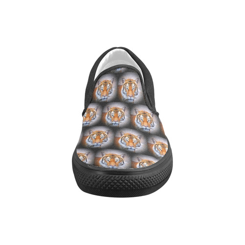 cute animal drops - Tiger by JamColors Slip-on Canvas Shoes for Kid (Model 019)