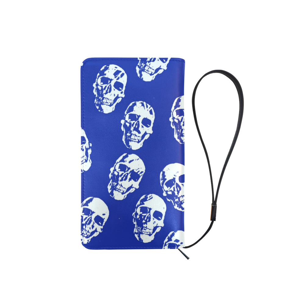Hot Skulls,white by JamColors Men's Clutch Purse （Model 1638）