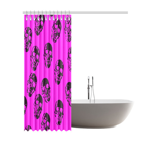 Hot Skulls,hot pink by JamColors Shower Curtain 69"x84"
