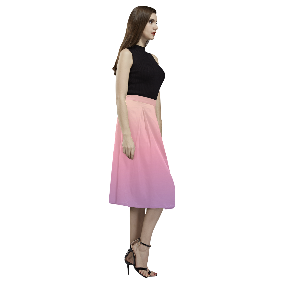 Pastel Ombre Gradient Aoede Crepe Skirt (Model D16)