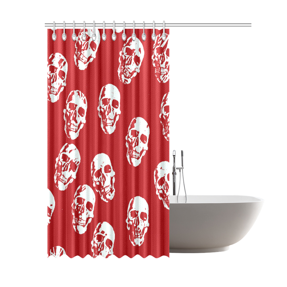 Hot Skulls,red white by JamColors Shower Curtain 69"x84"