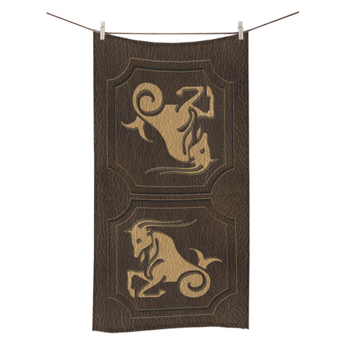 Leather-Look Zodiac Capricorn Bath Towel 30"x56"
