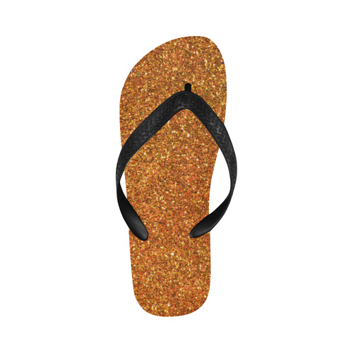 gold glitter Flip Flops for Men/Women (Model 040)