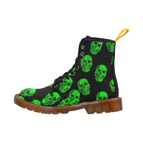Hot Skulls, green by JamColors Martin Boots For Women Model 1203H