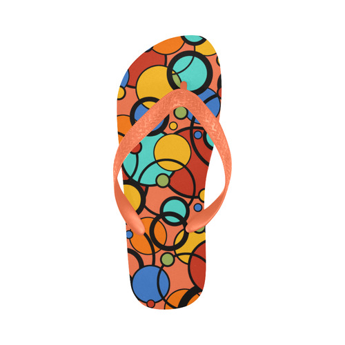 Pop Art Print Flip Flops Colorful Dot Print by Juleez Flip Flops for Men/Women (Model 040)