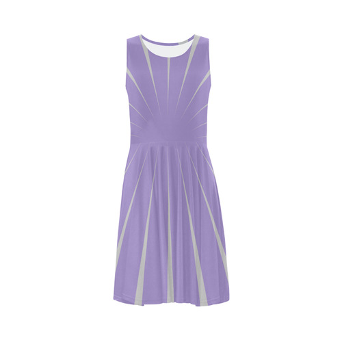 Dress - Lilac and Grey Sleeveless Ice Skater Dress (D19)