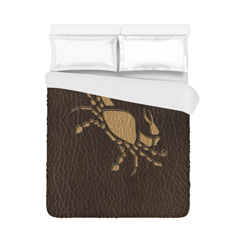 Leather-Look Zodiac Cancer Duvet Cover 86"x70" ( All-over-print)