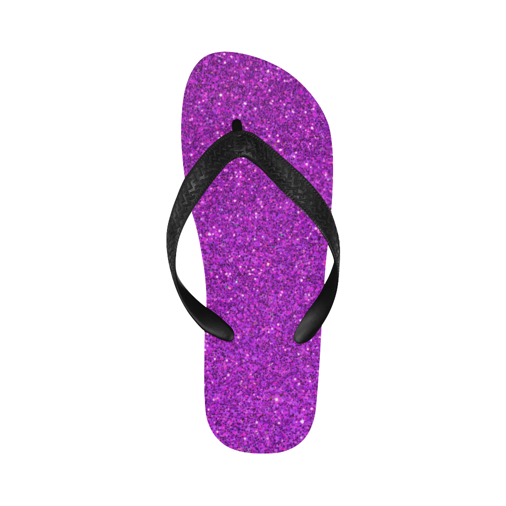 purple glitter Flip Flops for Men/Women (Model 040)