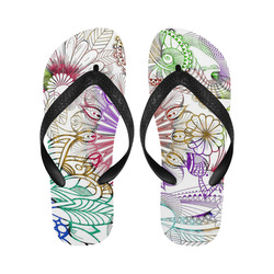 Zentangle Mix 1116B Flip Flops for Men/Women (Model 040)