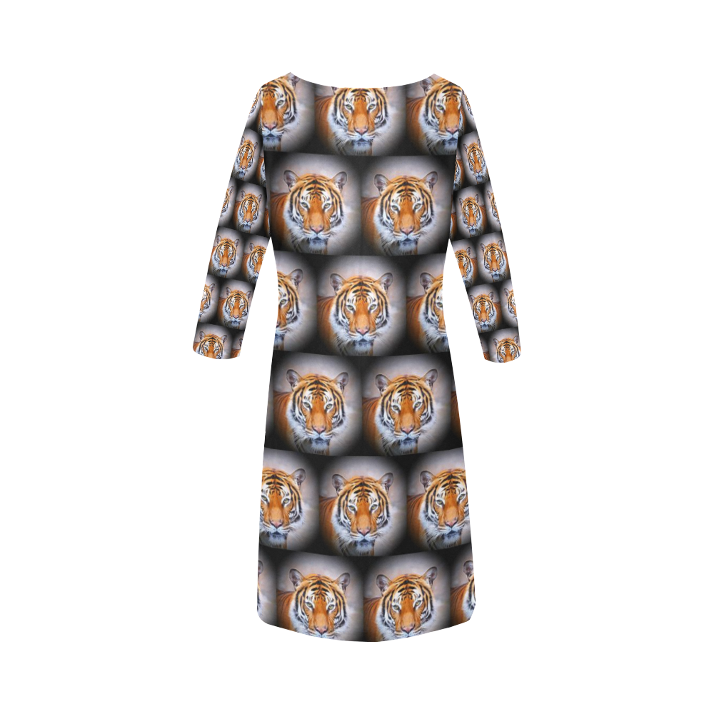 cute animal drops - Tiger by JamColors Round Collar Dress (D22)