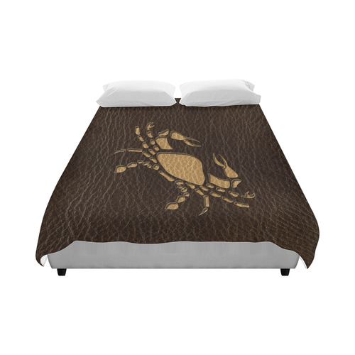 Leather-Look Zodiac Cancer Duvet Cover 86"x70" ( All-over-print)