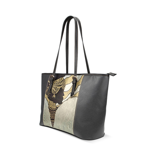 Golden Angel Large Tote bag by Debra Brewer Leather Tote Bag/Large (Model 1640)