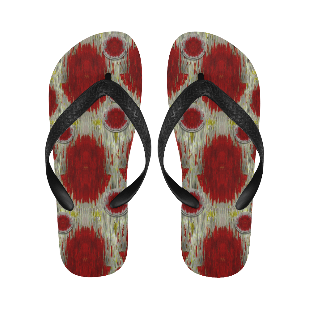 paint on water falls in peace and calm Flip Flops for Men/Women (Model 040)