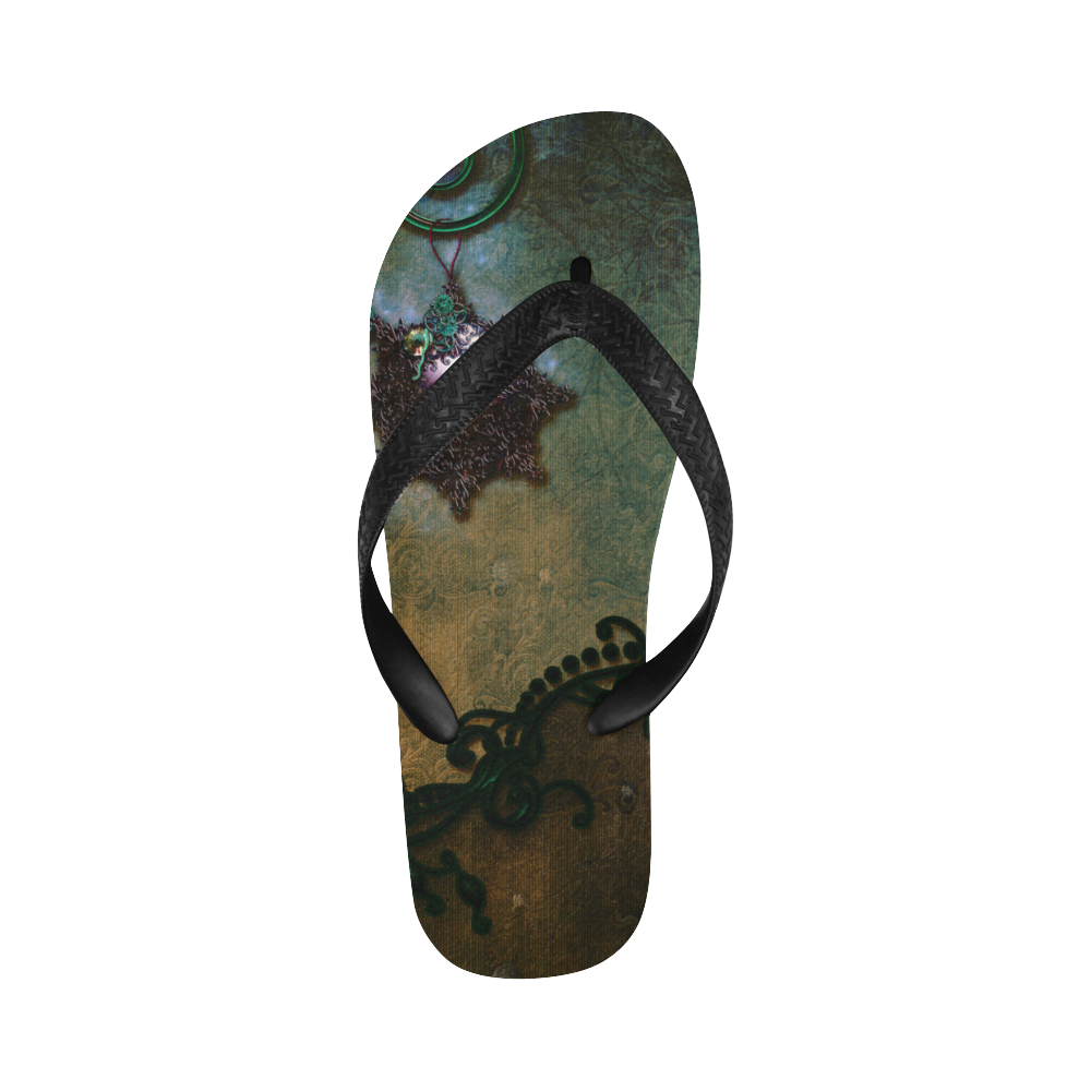 Dark vintage design Flip Flops for Men/Women (Model 040)