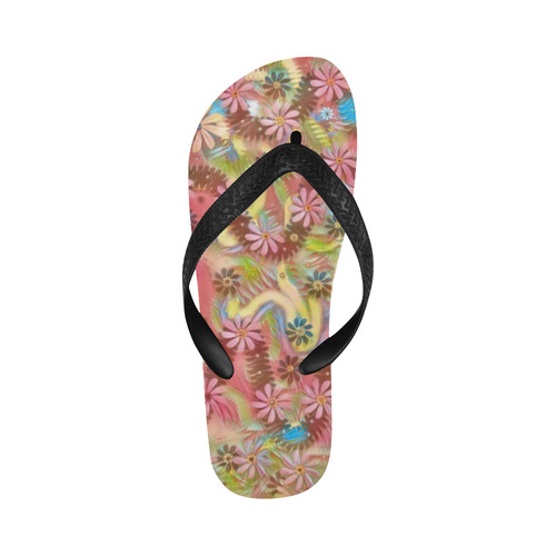 Jungle life and paradise apples Flip Flops for Men/Women (Model 040)