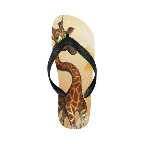 Cute unicorn giraffe Flip Flops for Men/Women (Model 040)