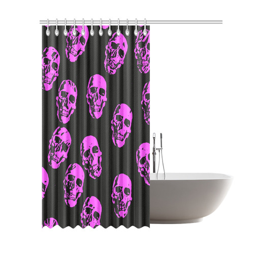 Hot Skulls, pink by JamColors Shower Curtain 69"x84"