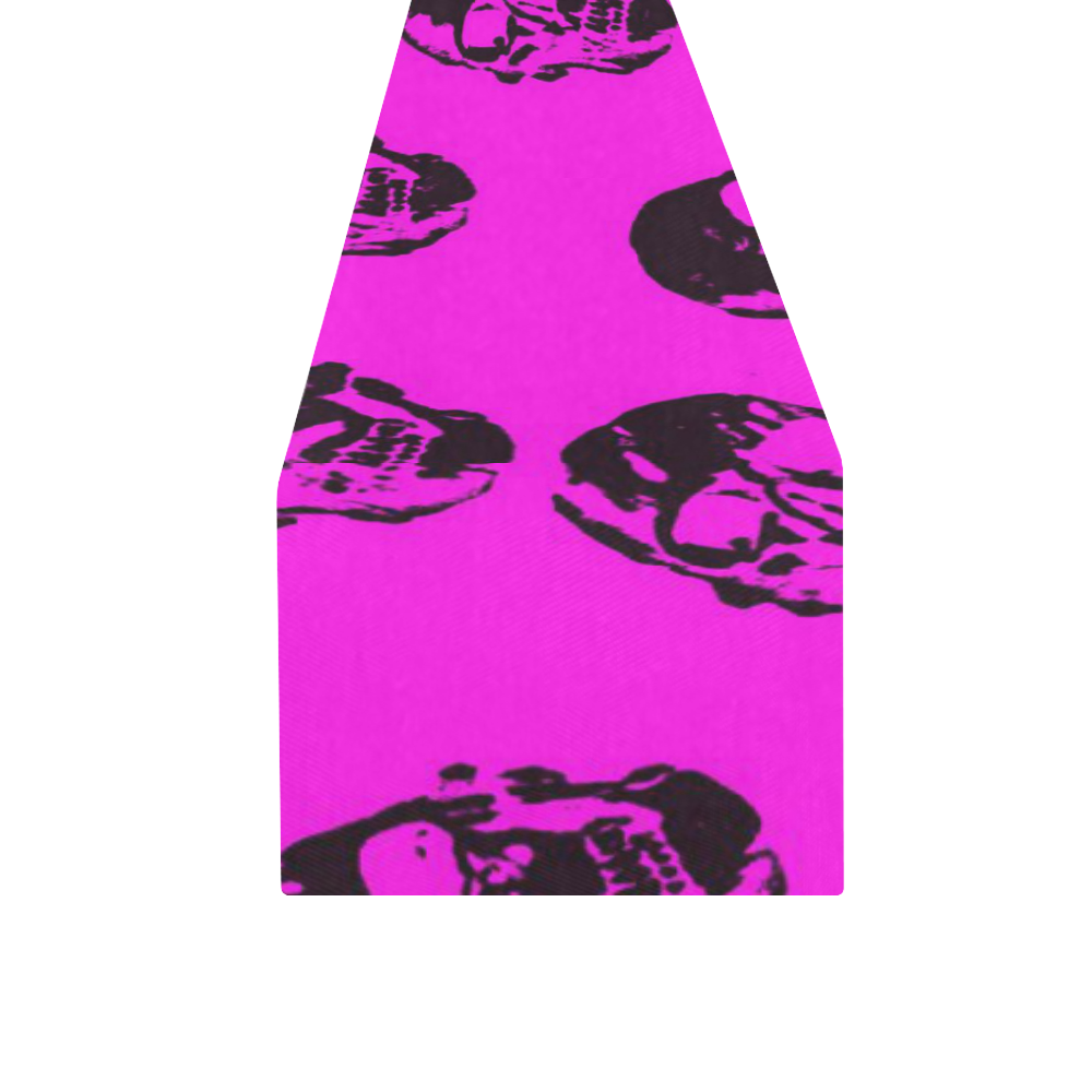 Hot Skulls,hot pink by JamColors Table Runner 16x72 inch