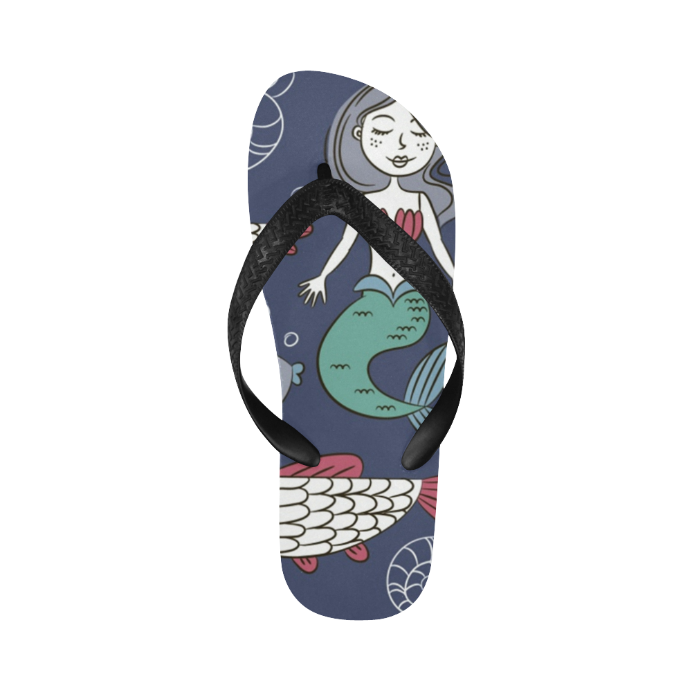 pattern-with-mermaids Flip Flops for Men/Women (Model 040)