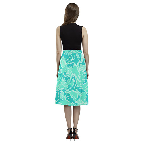 Turquosie  Camouflage Camo Aoede Crepe Skirt (Model D16)