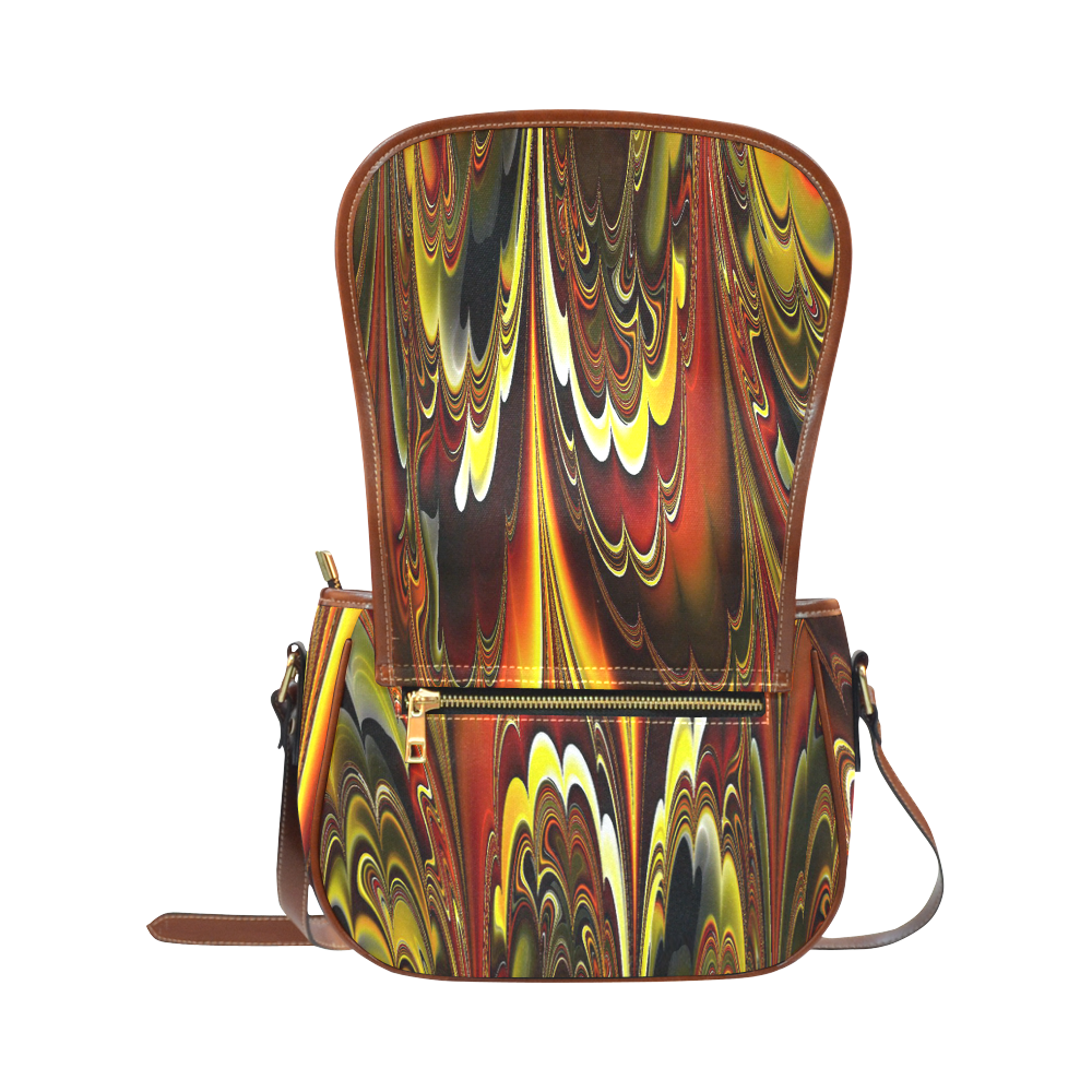 marbled fractal 417 A by JamColors Saddle Bag/Small (Model 1649) Full Customization