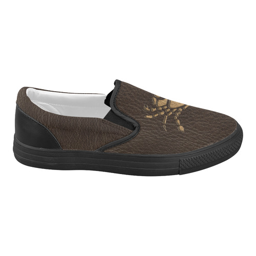 Leather-Look Zodiac Cancer Women's Slip-on Canvas Shoes (Model 019)