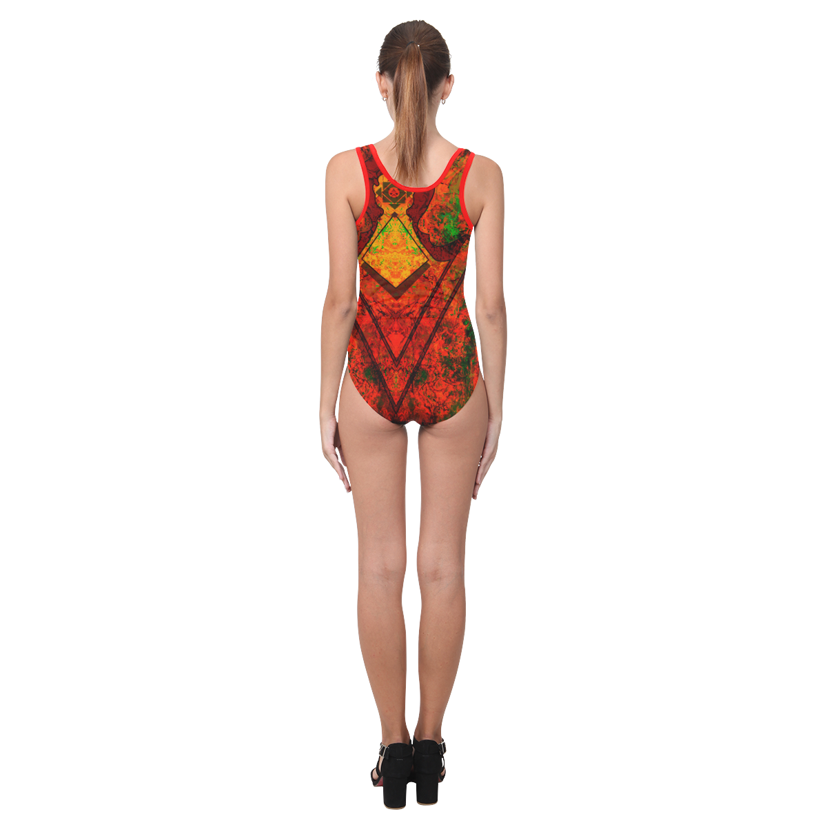 Forged in Fire Vest One Piece Swimsuit (Model S04)