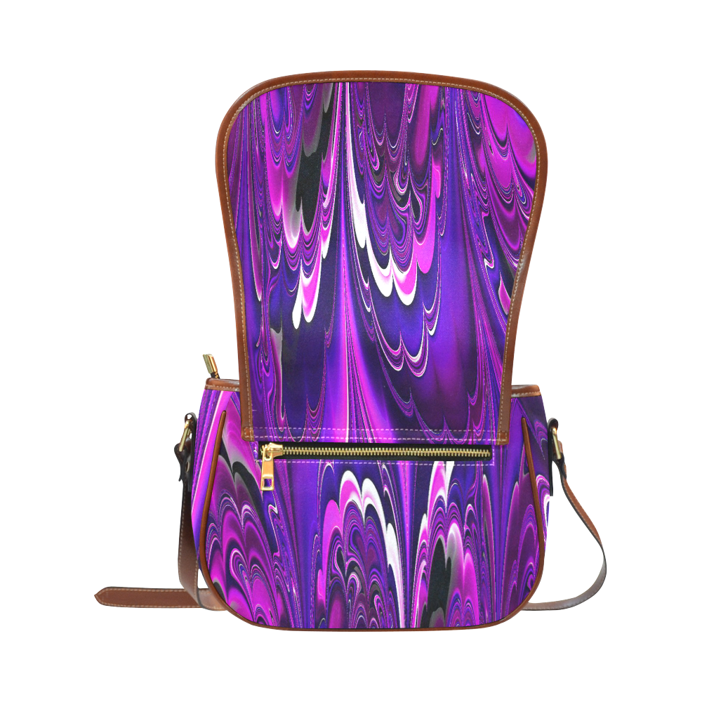 marbled fractal 417 B by JamColors Saddle Bag/Small (Model 1649) Full Customization