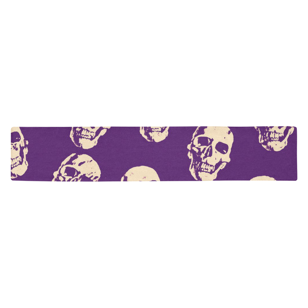 Hot Skulls,purple by JamColors Table Runner 14x72 inch
