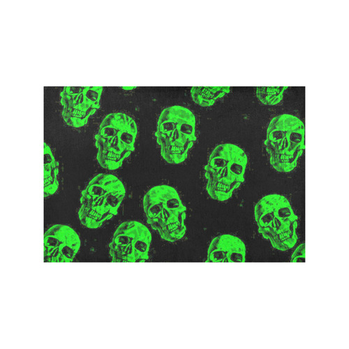 Hot Skulls, green by JamColors Placemat 12’’ x 18’’ (Set of 4)
