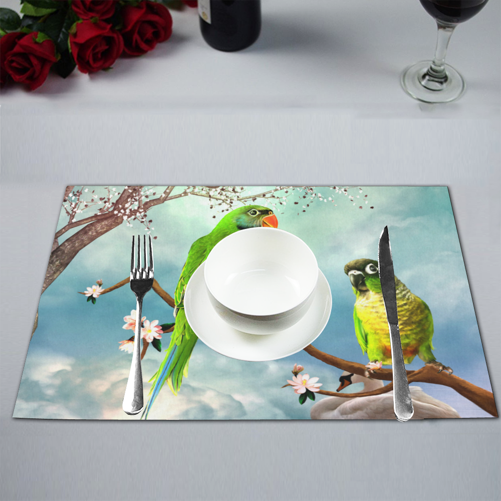 Funny cute parrots Placemat 12’’ x 18’’ (Set of 6)