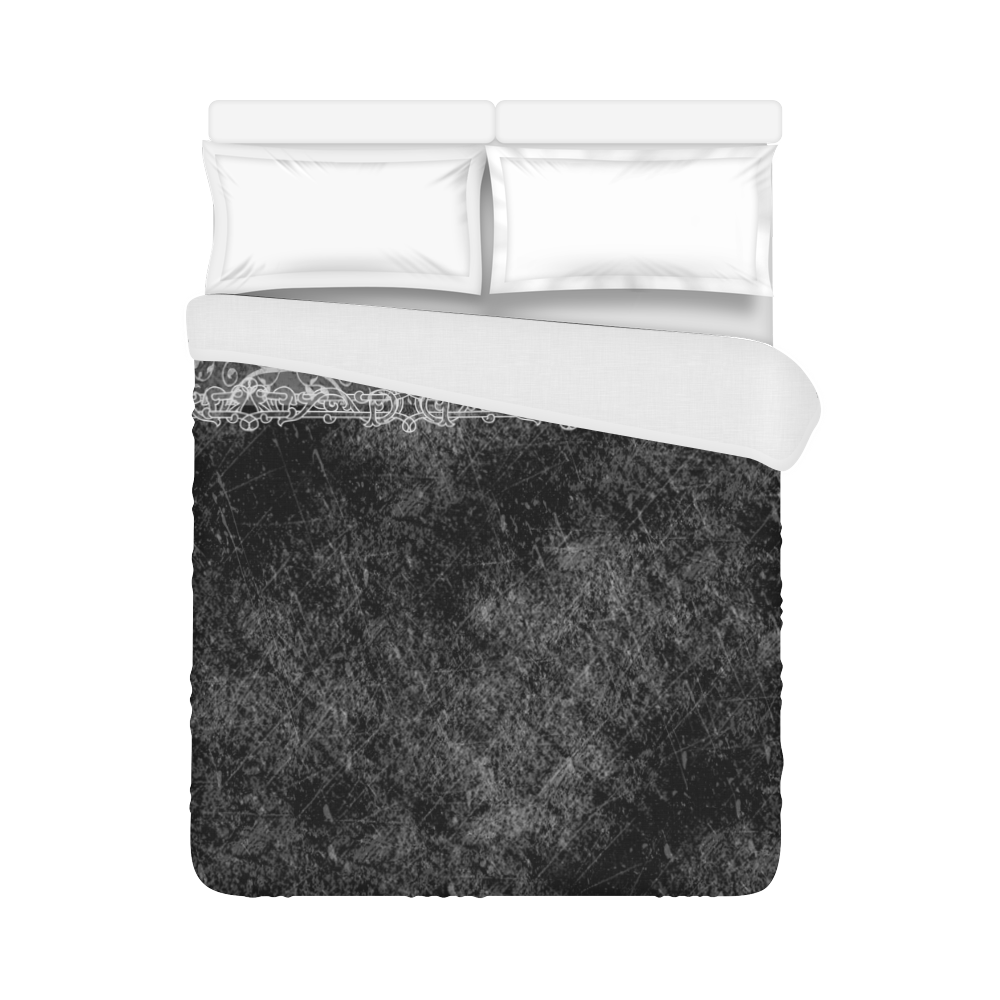Laced Grunge Gray Goth Duvet Cover 86"x70" ( All-over-print)