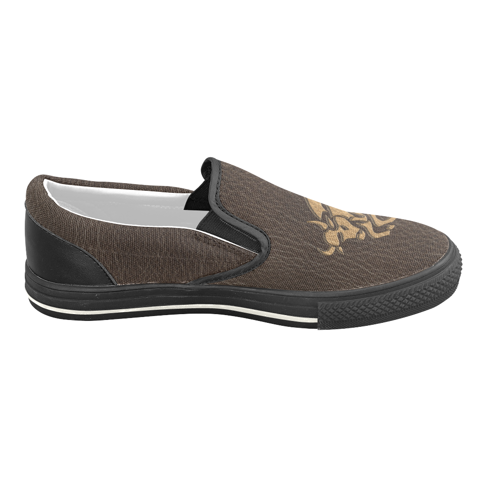 Leather-Look Zodiac Taurus Slip-on Canvas Shoes for Kid (Model 019)