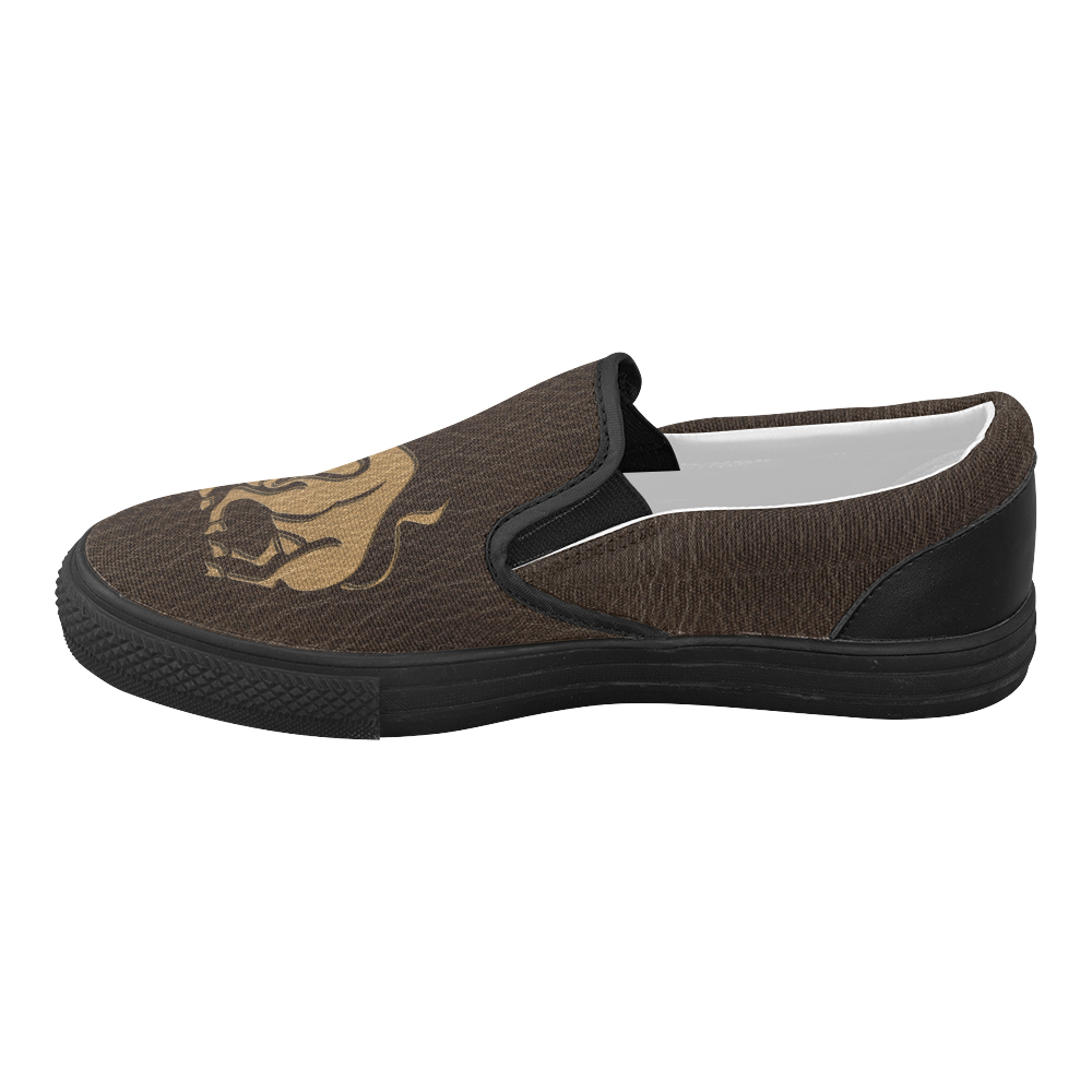 Leather-Look Zodiac Taurus Women's Slip-on Canvas Shoes (Model 019)