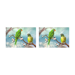Funny cute parrots Placemat 12’’ x 18’’ (Two Pieces)
