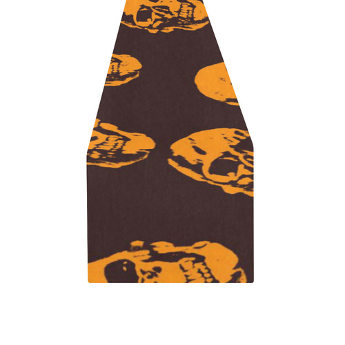 Hot Skulls,orange by JamColors Table Runner 14x72 inch