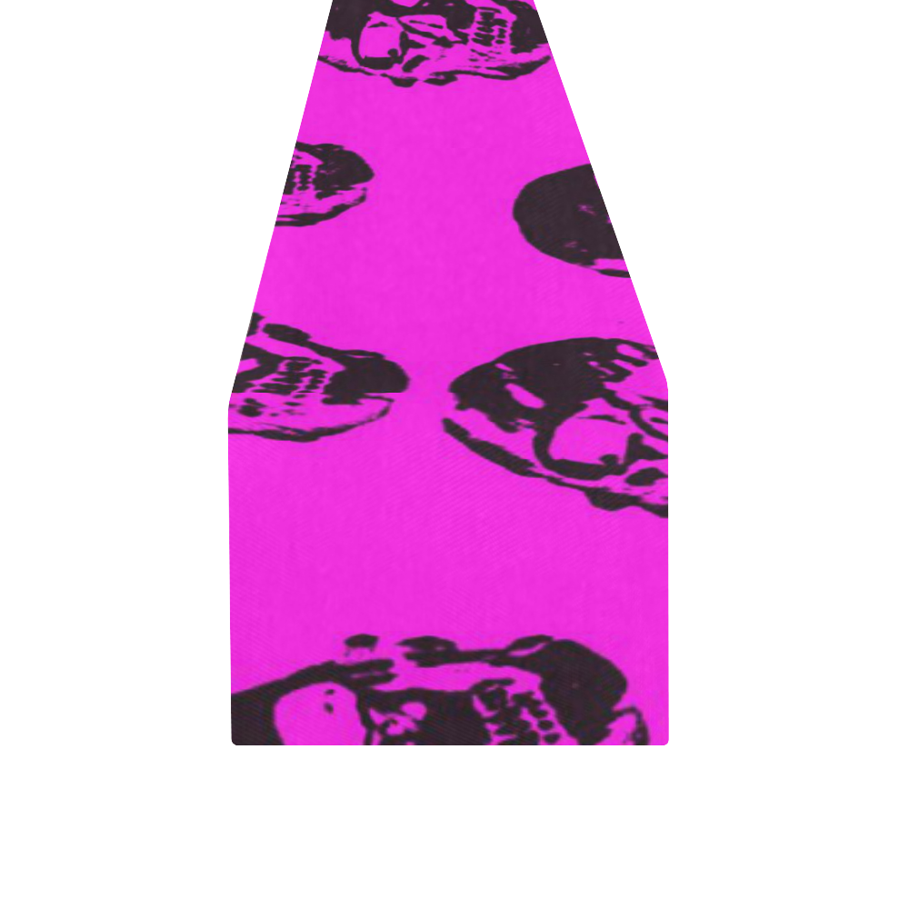Hot Skulls,hot pink by JamColors Table Runner 14x72 inch