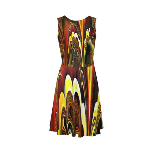 marbled fractal 417 A by JamColors Sleeveless Ice Skater Dress (D19)