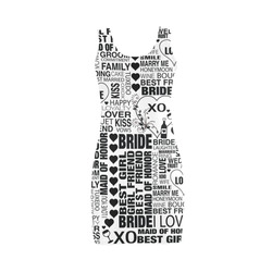 Bride Dress Wedding Bachelorette Print Party Dress by Juleez Medea Vest Dress (Model D06)