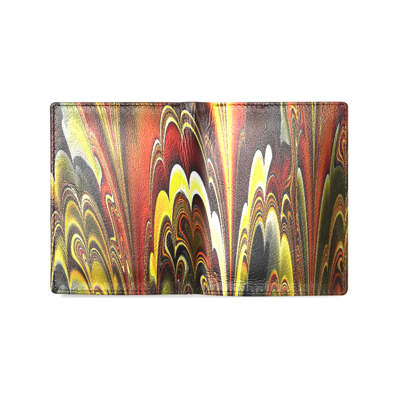 marbled fractal 417 A by JamColors Men's Leather Wallet (Model 1612)