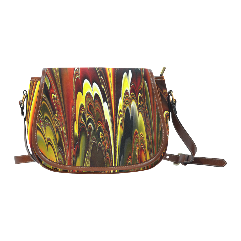 marbled fractal 417 A by JamColors Saddle Bag/Small (Model 1649) Full Customization