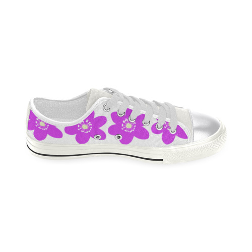 Red Anemone Hepatica. Inspired by the Magic Island of Gotland. Women's Classic Canvas Shoes (Model 018)