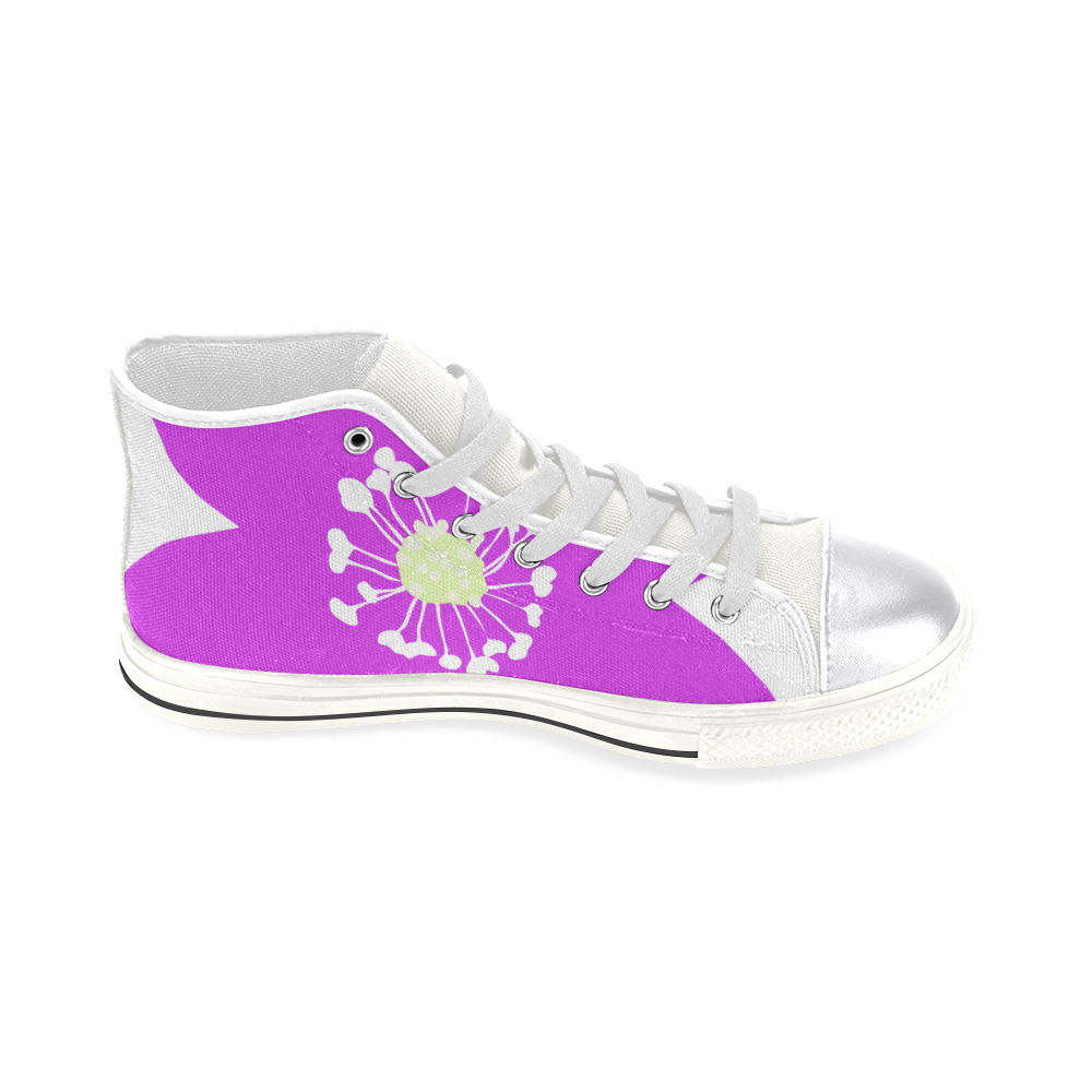 Red Anemone Hepatica. Inspired by the Magic Island of Gotland. Women's Classic High Top Canvas Shoes (Model 017)