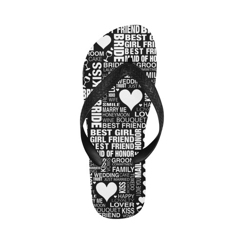 Bride Wedding Flip Flops Bride Beach Shoes by Juleez Flip Flops for Men/Women (Model 040)