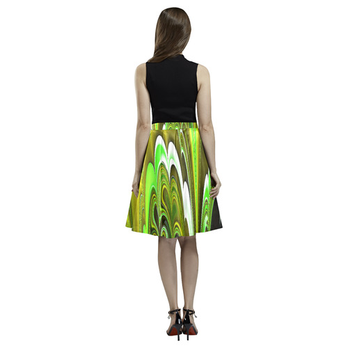 marbled fractal 417C by JamColors Melete Pleated Midi Skirt (Model D15)