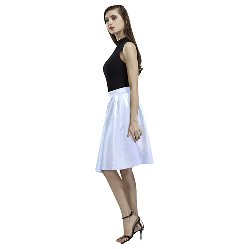 Glitter Snow Pastel Goth Print Melete Pleated Midi Skirt (Model D15)