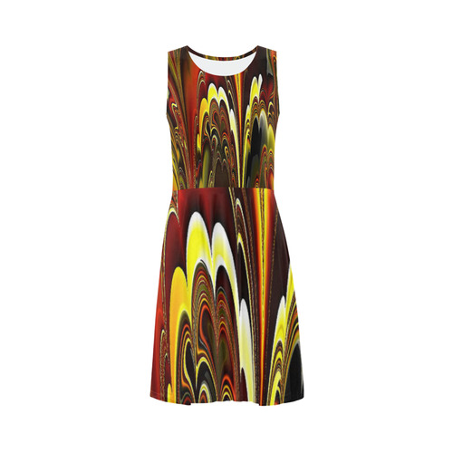 marbled fractal 417 A by JamColors Sleeveless Ice Skater Dress (D19)