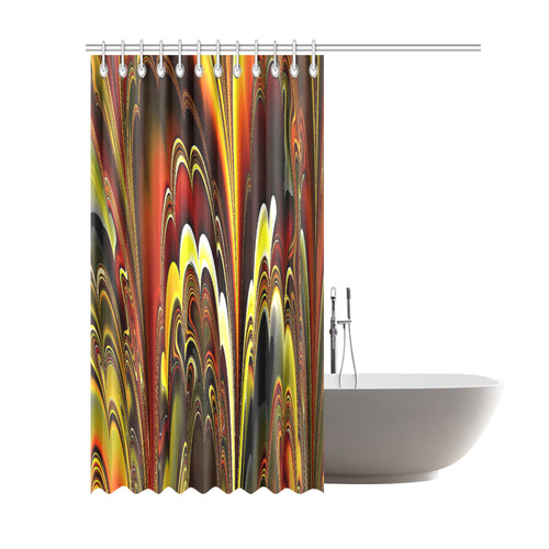 marbled fractal 417 A by JamColors Shower Curtain 69"x84"