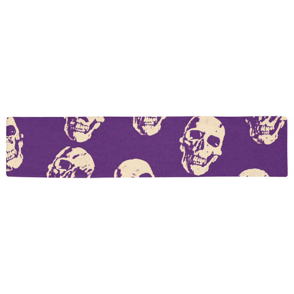 Hot Skulls,purple by JamColors Table Runner 16x72 inch